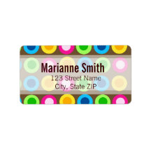 Funky Retro Dots Labels