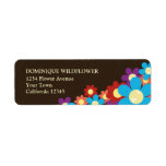 Funky Retro Flowers Return Address Label