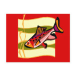 Funky Retro Green and Red Tropical Fish