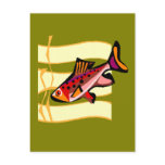 Funky Retro Green and Red Tropical Fish