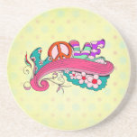 funky retro love drink coaster