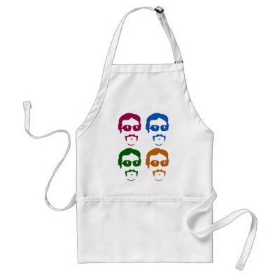 Funky Retro Moustache Man Apron by RandomSquee