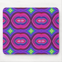 Funky Retro Pattern. Pink, Purple and Multicolor. Mouse Pad