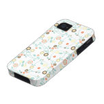Funky Retro Spring Flowers Red White Blue Yellow Vibe iPhone 4 Cover