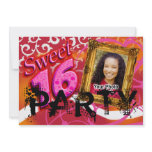 Funky Sassy Sweet 16 Photo Party Invitation