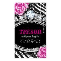 Funky Shabby Chic Zebra Stripes Business Cards