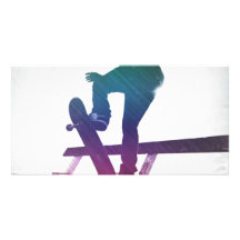Funky Skateboarder Skate Kid Photo Card