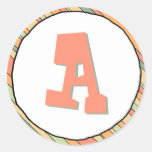 Funky Stripes Monogram Sticker