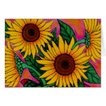 Funky Sunflowers Note Card