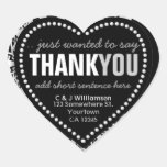Funky Thank You Abstract Black+White Heart Sticker