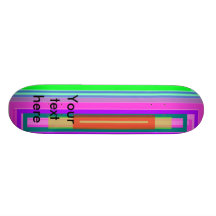 Funky transparent multicolored rectangles skateboard deck