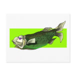 Funky Tropical Fish in Black and Green Post Card