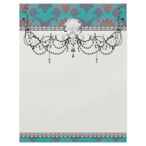 funky turquoise and magenta  damask.ai full colour flyer