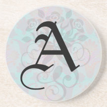 funky turquoise and magenta  damask beverage coaster