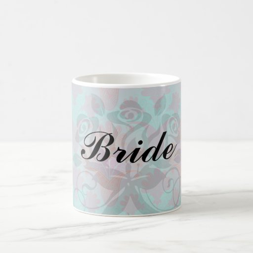 funky turquoise and magenta  damask coffee mug