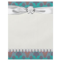 funky turquoise and magenta damask flyer design