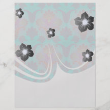 funky turquoise and magenta  damask flyers