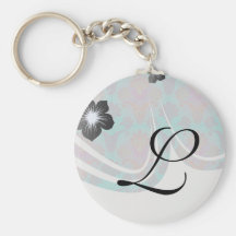 funky turquoise and magenta  damask keychains