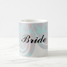 funky turquoise and magenta  damask mugs