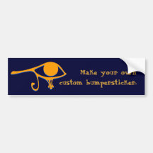 Funky Wadjet Gold Blue Bumper Sticker