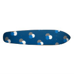 Funky white grey and blue bubbles and blue skate board decks