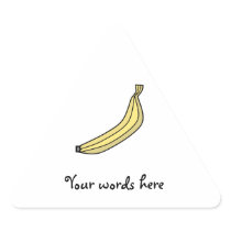 Funky Yellow country banana Triangle Stickers