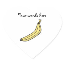 Funky Yellow country banana Heart Sticker