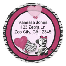 Funky Zebra Baby Shower Envelope labels seals