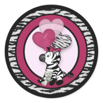 Funky Zebra Baby Shower Envelope labels seals