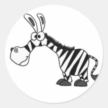 Funky Zebra Cartoon Stickers