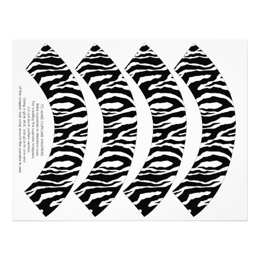 Funky Zebra Print Cupcake Wrappers Personalized Letterhead