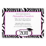 Funky Zebra Stripe 5x7 Graduation Announcement
