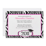 Funky Zebra Stripe 5x7 Graduation Announcement