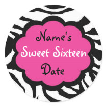 Funky Zebra "Sweet Sixteen" Stickers