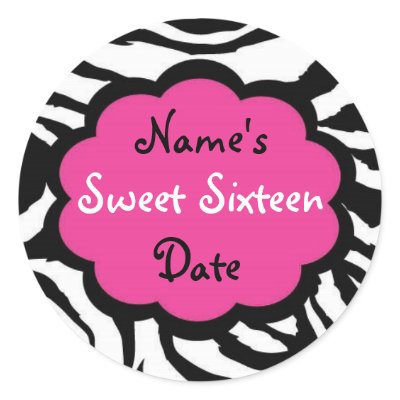 Funky Zebra "Sweet Sixteen" Stickers by jgh96sbc