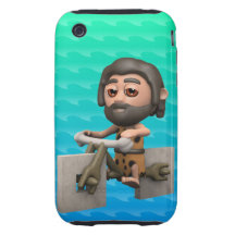 Funny 3d Caveman Bike Square Wheels iPhone 3 Tough Covers