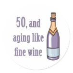 Funny 50th Birthday Gift Ideas Round Stickers