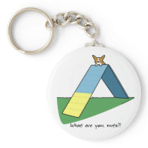 Funny A-Frame Agility Corgi Keychain