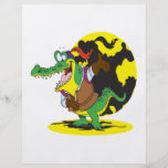 funny actor acting alligator cartoon character full color flyer