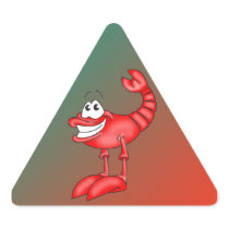 Funny Aerobatic Lobster Triangle Sticker