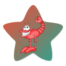 Funny Aerobatic Lobster Star Sticker
