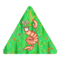 Funny Aerobic Lobster Triangle Sticker