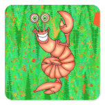 Funny Aerobic Lobster Square Stickers