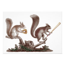 Funny After Game BBQ Rally Squirrels Invitations