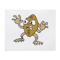 funny aggressive mean football cartoon character flyer