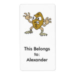 funny aggressive mean football cartoon character personalized shipping labels