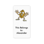funny aggressive mean football cartoon character personalized address labels