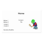 funny alien ice hockey player business cards