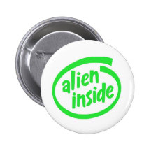 Funny alien pinback button