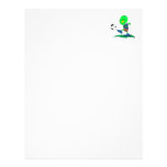funny alien soccer player kicking ball custom letterhead